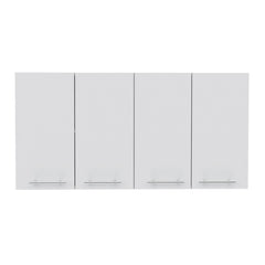 Wall Cabinet 24" H, four Doors, with two internal Shelves and internal plate and glass organizer, white