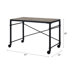 Apex Rustic Oak & Black Finish Writing Desk