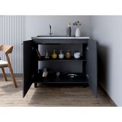 Millennium Sink Cabinet Burwood, Kitchen, Smokey Oak
