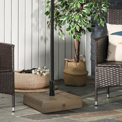 Umbrella Stand for 1.5", or 1.9" Umbrella Poles, Fillable Umbrella Base, Brown