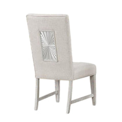 Nirvana Dining Side Chair Set of 2, Tapered Legs, Light Gray Poplar Wood