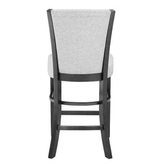 Crest 24 Inch Counter Height Chair Set of 2, White Fabric Upholstery