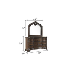 Traditional Style Mirror Made with Wood frame in Walnut