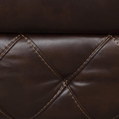 Transitional Style Diamond Stitching Manual Chair Pillow Top Arms Brown Finish Primary Living Room