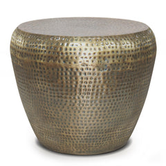 Hera 22 inch Wide Metal Side Table in Antique Gold