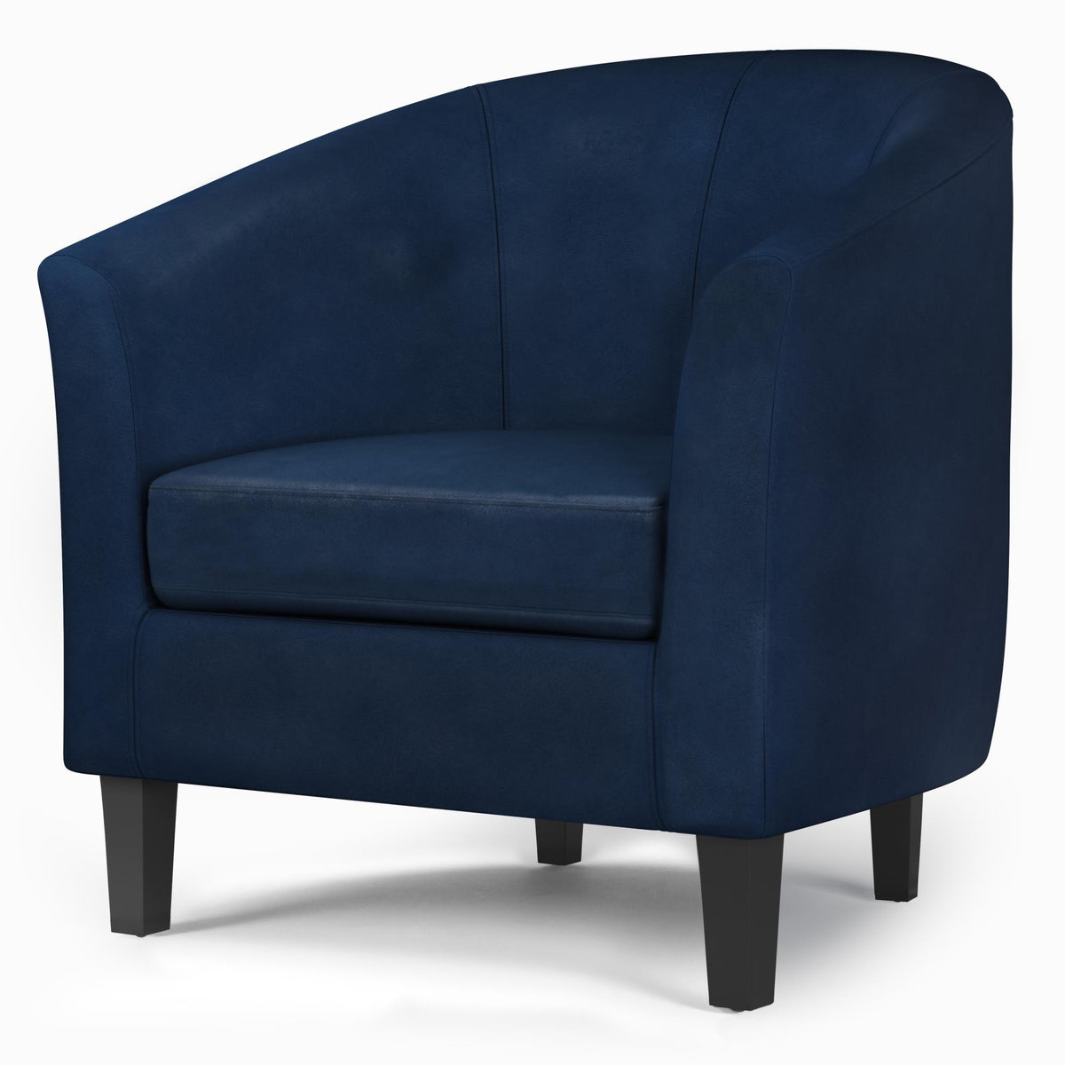 Aria 30 inch Wide Tub Chair in Distressed Dark Blue Vegan Leather
