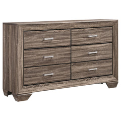 Aeneas Washed Taupe 6-drawer Dresser