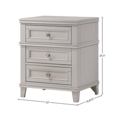 3 Drawer Nightstand W/ USB