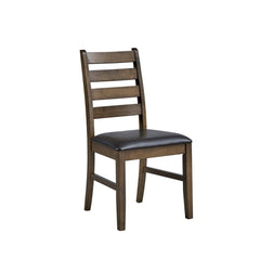 Aria Brown Synthetic Leather & Walnut Side Chair (Set of 2)