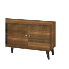 Tale TV Stand for TVs up to 63", with 2 Storage Shelves& 1 Cabinet, Modern Entertainment Centre for TV in Living Room in Brown