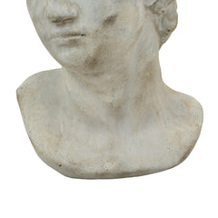 Ares Planter Bust, Gray Terracotta Sculptural Art Design, 11 Inch