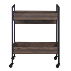 Planet Walnut & Black Finish Serving Cart