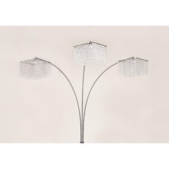 1pc Modern Design Classic Luxury Sleek Multi-head Floor Arc Lamp Crystal-like Accents Drape Living Room Curve Lamp