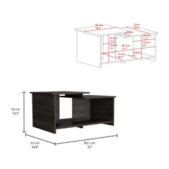 Story 3 Coffee Table, Lower Open Shelf -Espresso