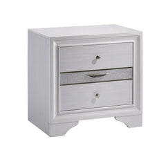Contemporary White 1pc Nightstand Nickle round Knob Handles English Dovetails Hidden Drawer Bedside Table