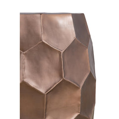 ELYSIUM Modern Contemporary Aluminum material 21" Height End Table, Side Table with Glossy Diamond-Patterned Base Copper