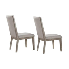 Paris Fabric & Gray Oak Finish Side Chair (Set of 2)