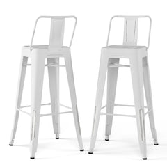 Armageddon - 30" Metal Bar Stool (Set of 2) - Distressed White