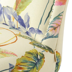 Saga Upholstered Accent Chair, Off-White/Floral Printed On Woven