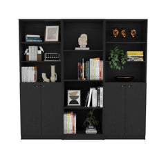 Wenge 3 Piece Living Room Set with 3 Bookcases