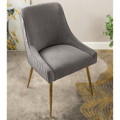 Velvet Dining Chair with Gold Legs, Modern Upholstered Accent Chair, Comfy Side Chair for Kitchen Living Room