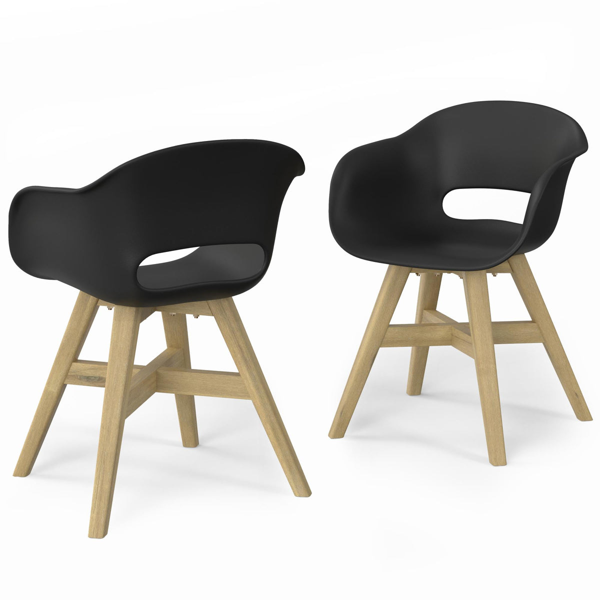 Diary - Outdoor Dining Chair in Plastic (Set of 2) - Black