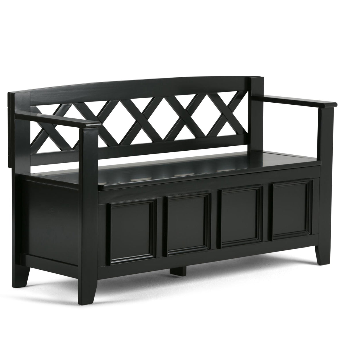 Atlas Solid Wood Entryway Storage Bench in Black