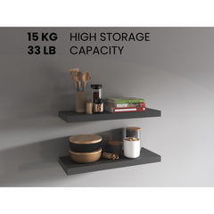 Floating Shelves 1.50" H, 2 Shelves, Matt Gray