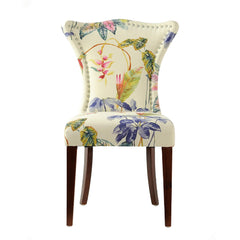 Saga Upholstered Accent Chair, Off-White/Floral Printed On Woven