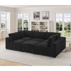 Corduroy Reversible Modular Sectional