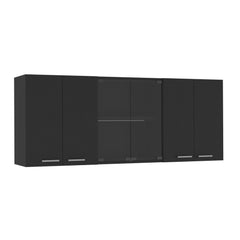 Archive Wall Cabinet Peoria, Four Interior Shelves, Black Wengue Finish