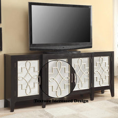 Saturn Antique Black Finish Console Cabinet
