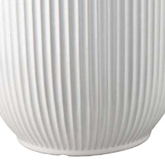 Nebula Accent Planter Set of 2, White Ceramic, Vertical Ribbed Texture