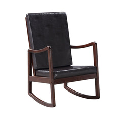 Aegisthus Dark brown Synthenic Leather & Espresso Finish Rocking Chair
