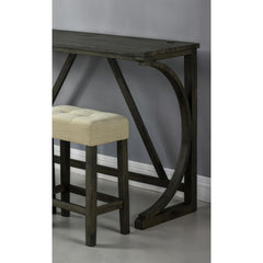 Modern Brown Dining Table W USB 3x Stools Biscuit-Tufted Seat Cushion Beige 3pc Dining Table Set