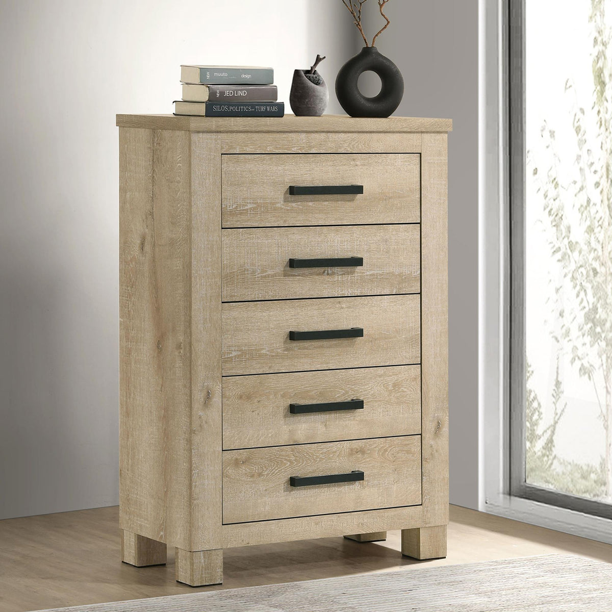 Poem Weathered Oak 5-drawer Bedroom Chest of Drawers