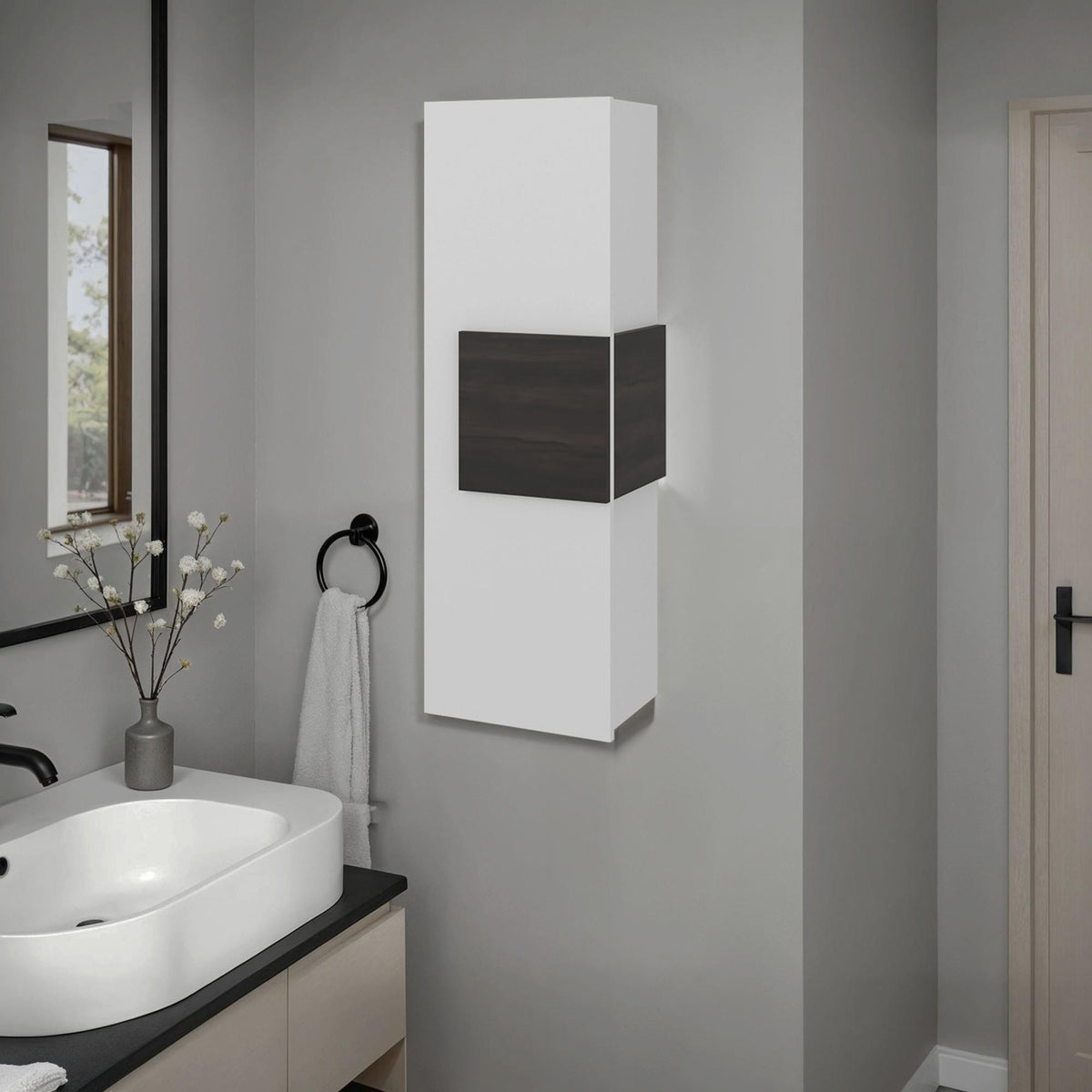 Summit Wall-Mounted Single Door Medicine Cabinet with 3 Interior Storage Shleves, Space-Saving Bathroom Storage Organizer with Concealed Shelving