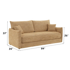 Myth Mocha Chenille Sofa w/2 Pillows (Can turn into a sofa bed)