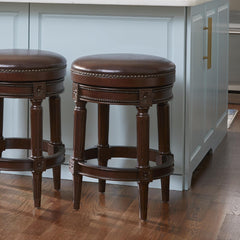 Sanctuary Wood Backless Counter-Height Swivel Barstool, 1PC