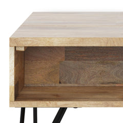 Nova 36 inch Wide Solid Mango Wood Small Lift Top Coffee Table in Natural
