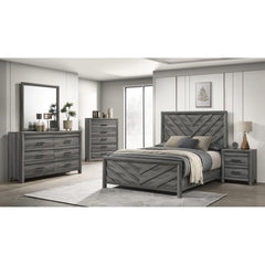 Clytemnestra Modern Style Mirror Made with Wood in Gray