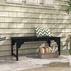 Slatted Wooden Garden Bench, Curved Seat Front Porch Bench, Black