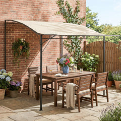 10' x 8' Outdoor Pergola and Patio Gazebo for Garden, Camper, Deck, Doors and Windows, Cream White