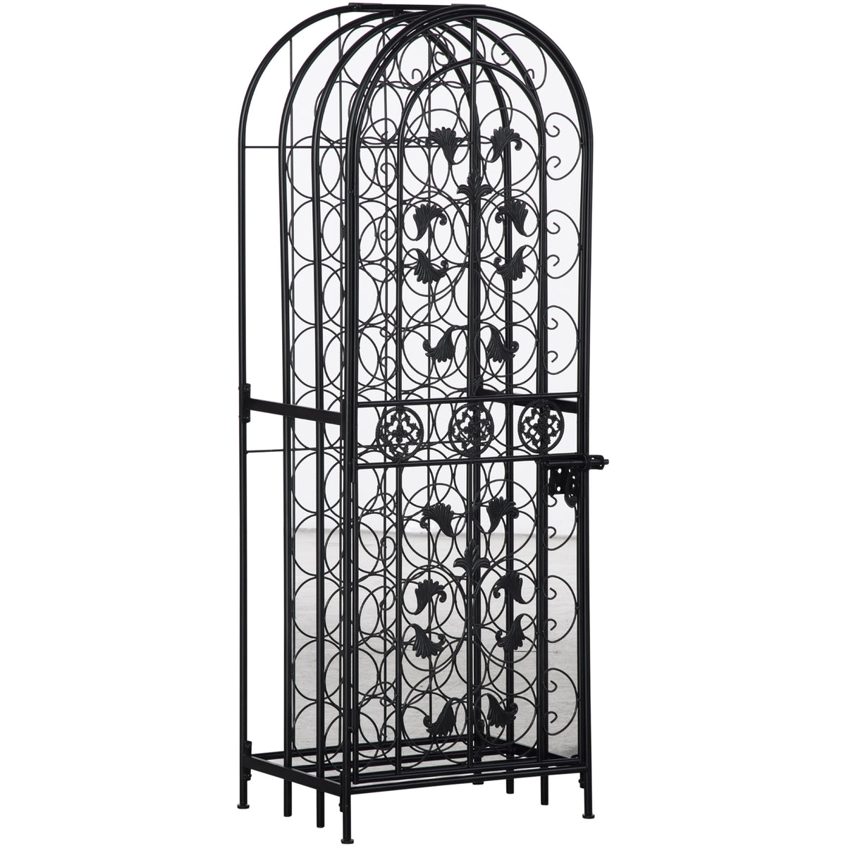 45-Bottle Modern Wine Organizer Decorative Portable Wrought Iron Wine Rack Jail