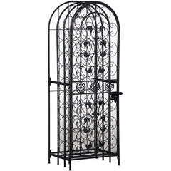 45-Bottle Modern Wine Organizer Decorative Portable Wrought Iron Wine Rack Jail