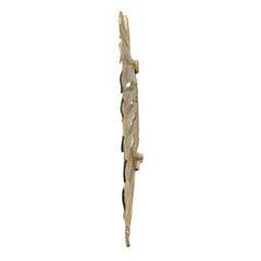 Mirage 19 Inch Aluminum Wall Hanging Bowl, Monstera Leaf, Bright Gold Finish