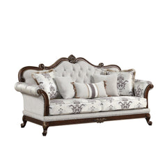 Polyxena Traditional Style button tufted Sofa Ivory