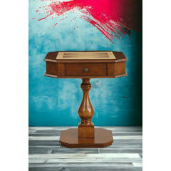 Celestia Cherry Finish Reversible Chess Checker Game Table w/Game Tray (Chess Fingures Not Included)