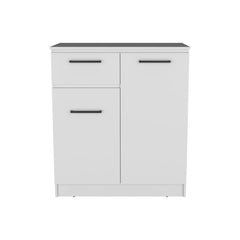 Aria Dresser with 2-Door Cabinets and Drawer -White