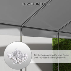 20' x 10' Carport Replacement Canopy for Model 84C-207WT or 84C-386V00WT with Ball Bungee Cords, Gray (Only Cover)